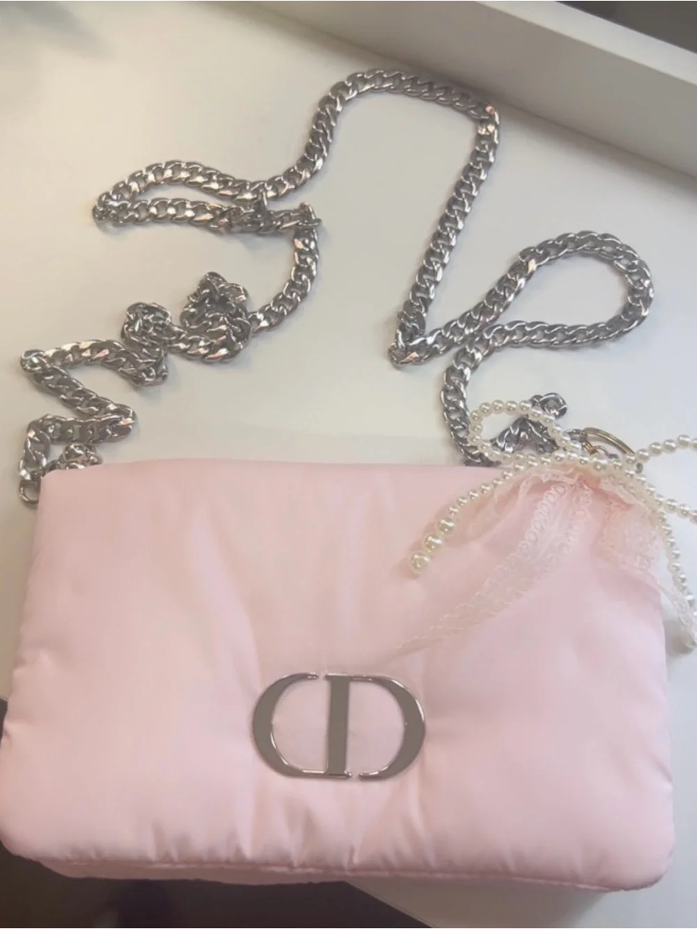 Dior Pale Pink CD Logo Cosmetic Pouch